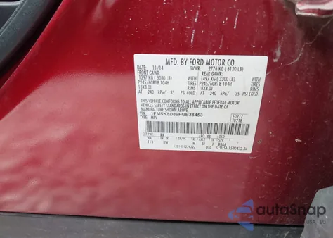 2015 Ford Explorer Xlt из США, поврежденный, VIN 1FM5K8D89FGB38453